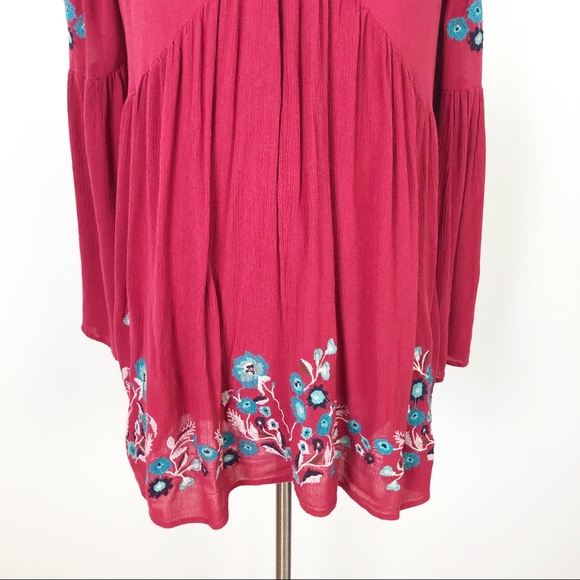 Free People | Red Ti Amo Floral Embroidered Dress - Picture 3 of 8